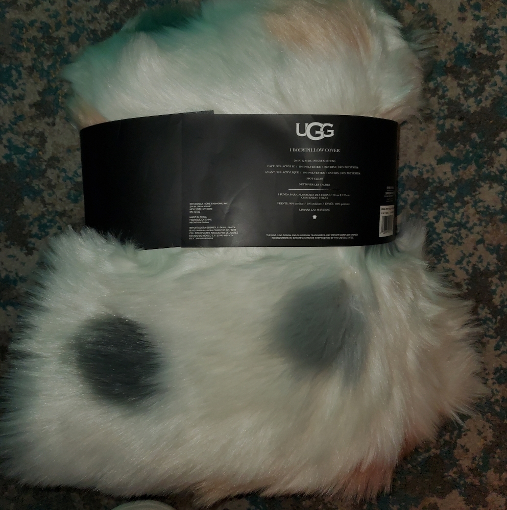 New Ugg Jemma Polka Dot Body Pillow Fur Cover 20 X 54 - Picture 4 of 8